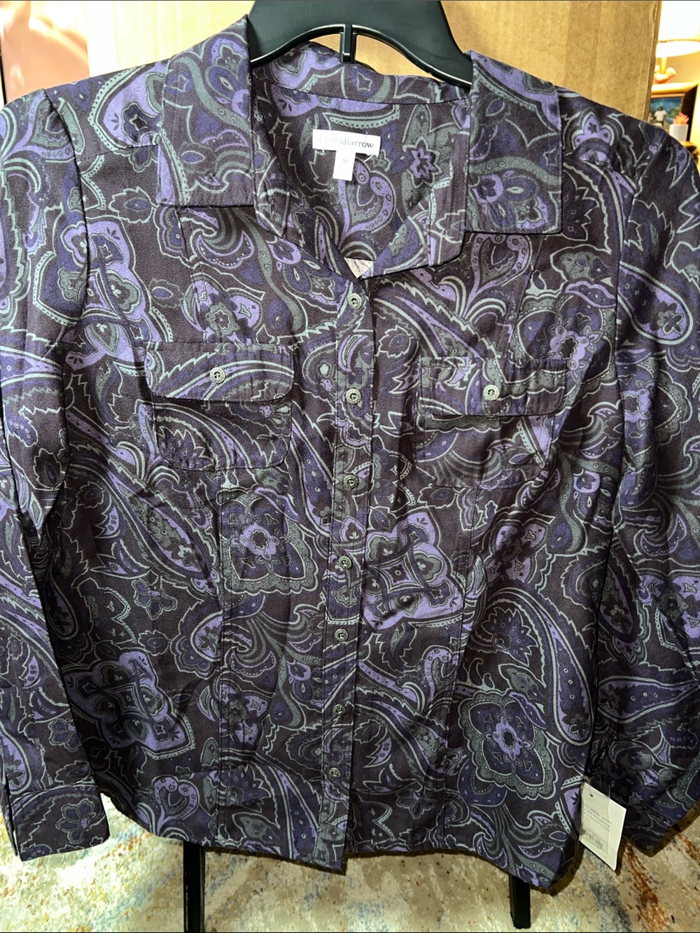 croft & barrow Purple Paisley Lightweight Shirt Jacket